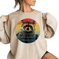 Raccoon Women's Oversized Sweatshirt - Cozy Animal Lover Sand