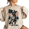 Racoon Cowboy Sweatshirt - Vintage Country Western Style Sand