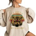 Racoon Trash Panda -Kids Cartoon Women's Oversized Sweatshirt Sand