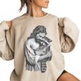 Retro Raccoon Rock Music Men Kids Women Raccoon Women's Oversized Sweatshirt Sand