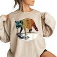 Retro Trashpanda On The Half Moon Vintage Raccoon Women's Oversized Sweatshirt Sand