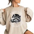 Save The Trash Pandas Raccoon Animal Lover Women's Oversized Sweatshirt Sand