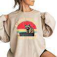 Trash Panda Raccoon Spirit - Women's Oversized Sweatshirt Sand
