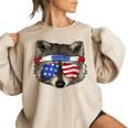 USA Patriotic Raccoon Oversized T-Shirt for Women - July 4th Theme Sand