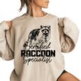 Vintage Raccoon Sweatshirt - Oversized Women's Cozy Style Sand