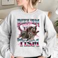 Autism Rizz Meme - Women's Oversized Sweatshirt | Fun & Quirky Design Sport Grey