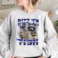 Autistic Raccoon Rizz Women's Oversized Sweatshirt - Fun & Quirky Meme Top Sport Grey
