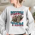 Autistic Raccoon Women's Oversized Sweatshirt – Fun, Cozy Look Sport Grey