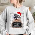 Christmas Raccoon Oversized Women's Sweatshirt - Dear Santa Humor Sport Grey