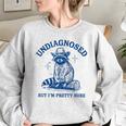 Cowboy Raccoon Meme Women's Oversized Sweatshirt | Fun & Cozy Vibe Sport Grey