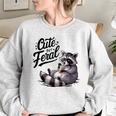Cute But Feral Panda Raccoon Costume Raccoon Trash Women's Oversized Sweatshirt Sport Grey