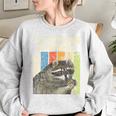 Everything Is Trash Retro Raccoon Lover Camping Women's Oversized Sweatshirt Sport Grey
