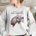 Fairy Godpossum Women's Oversized Sweatshirt – Raccoon Trash Panda Theme Sport Grey