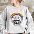 LGBTQ Pride Raccoon Sweatshirt - Rainbow Oversized Women's Top Sport Grey