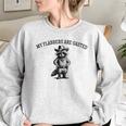 My Flabbers Are Gasted Women's Oversized Sweatshirt - Raccoon Cowboy Fun Sport Grey