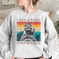 Raccoon Captain - Vintage Women's Oversized Sweatshirt | Nautical Charm Sport Grey