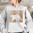 Raccoon Chemistry Elements Sweatshirt for Women - Oversized & Fun Sport Grey