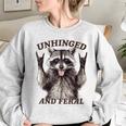 Raccoon Feral Summer Women's Oversized Sweatshirt | Retro Wildlife Sport Grey
