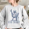 Raccoon Halloween Women's Oversized Sweatshirt - Fun & Playful Sport Grey