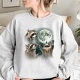 Raccoon Howling Moon | Cursed Women's Oversized Sweatshirt Sport Grey