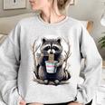 Raccoon Instant Noodle Cup Unisex Oversized Sweatshirt Sport Grey