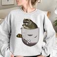 Raccoon Lover Oversized Women's Sweatshirt - Animal Fun Theme Sport Grey