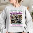Raccoon Meme Oversized Women's Sweatshirt | Fun & Cozy Apparel Sport Grey