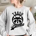 Raccoon Meme Oversized Women's Sweatshirt | Funny Trash Panda Design Sport Grey