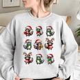 Raccoon Pajama Women's Oversized Sweatshirt - Cozy Christmas Lights Decor Sport Grey