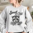 Raccoon Sarcastic Women's Oversized Sweatshirt - Sweet Yet Feisty Sport Grey