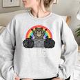 Raccoon & Street Cat Humor Sweatshirt- Oversized for Women & Kids Sport Grey