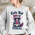 Raccoon Sweatshirt - Oversized Women's Cute & Funny Summer Top Sport Grey