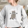 Raccoon Trash Panda Women's Oversized Sweatshirt - Fun Gym Wear Sport Grey