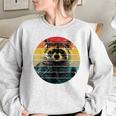 Raccoon Women's Oversized Sweatshirt - Cozy Animal Lover Sport Grey