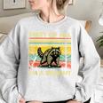 Retro First Of All I'm A Delight Angry Raccoon Animal Women's Oversized Sweatshirt Sport Grey