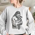 Retro Raccoon Rock Music Men Kids Women Raccoon Women's Oversized Sweatshirt Sport Grey