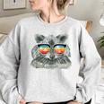 Retro Raccoon Women's Oversized Sweatshirt - Animal Lover Gift Sport Grey