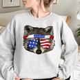 USA Patriotic Raccoon Oversized T-Shirt for Women - July 4th Theme Sport Grey