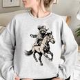 Vintage Cowboy Raccoon Women's Sweatshirt - Retro Western 90s Style Sport Grey