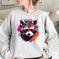 Vintage Raccoon Speaker Graphic Sweatshirt – Unisex Adults & Kids Sport Grey
