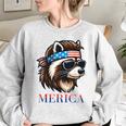 Vintage Raccoon Women's Oversized Sweatshirt - Quirky Appeal Sport Grey