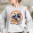 Vintage Women's Sweatshirt - Adopt a Street Cat Opossum Raccoon Skunk Sport Grey