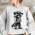 Western Raccoon Cowboy Cowgirl Sweatshirt | Country Style Unisex Women Sport Grey