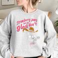 Women's Oversized Sweatshirt - Quirky Raccoon & Strawberry Jam Theme Sport Grey