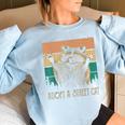 Adopt a Street Cat Sweatshirt for Animal Lovers - Women's Oversized Light Blue