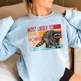 Adopt A Street Cat Shirt Street Cat Funny Raccoon Lovers Women's Oversized Sweatshirt Light Blue