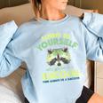 Always Be A Racoon Women's Oversized Sweatshirt Light Blue
