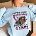 Autism Rizz Meme - Women's Oversized Sweatshirt | Fun & Quirky Design Light Blue