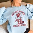 Cowboy Raccoon Oversized Sweatshirt | Funny Western Women's Top Light Blue