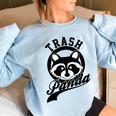 Cute Trash Panda Raccoon Save The Trash Panda Meme Women's Oversized Sweatshirt Light Blue